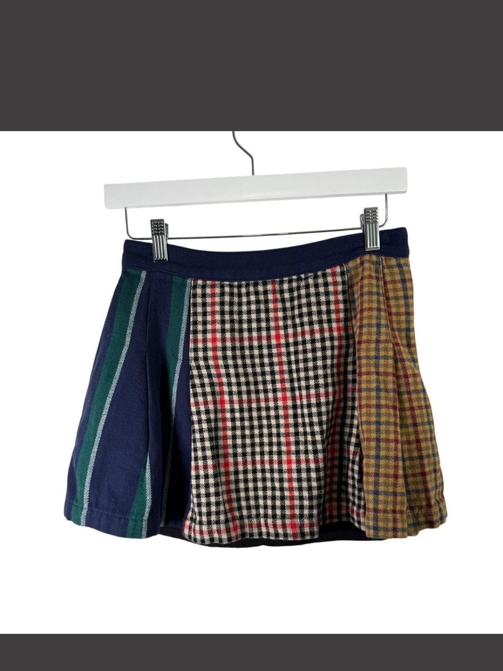 Rowing Blazers for TargePatchwork Plaid Mini Skirt in Navy, Black, Red & Mustard